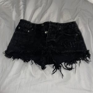 FOREVER21 black jean shorts
